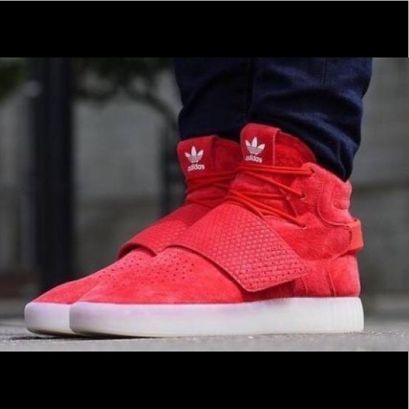 Adidas tubular invader Strap red suede sneakers - Picture 2 of 8